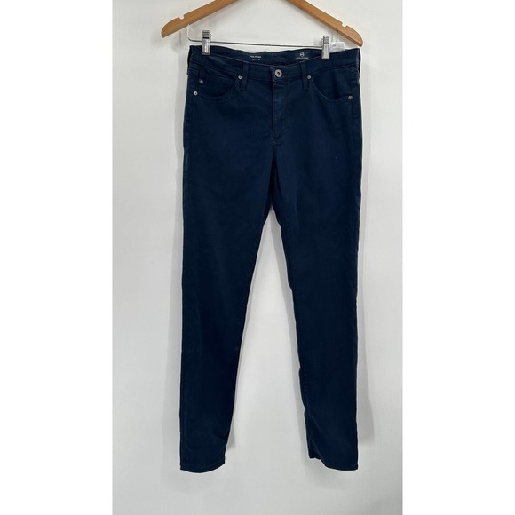 AG Adriano Goldschmied Prima Cigarette Navy Straight Leg Pants - Picture 1 of 9